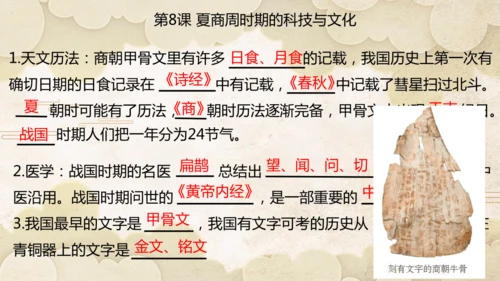 第二单元 夏商周时期：奴隶制王朝的更替和向封建社会的过渡  单元复习课件（25张PPT）