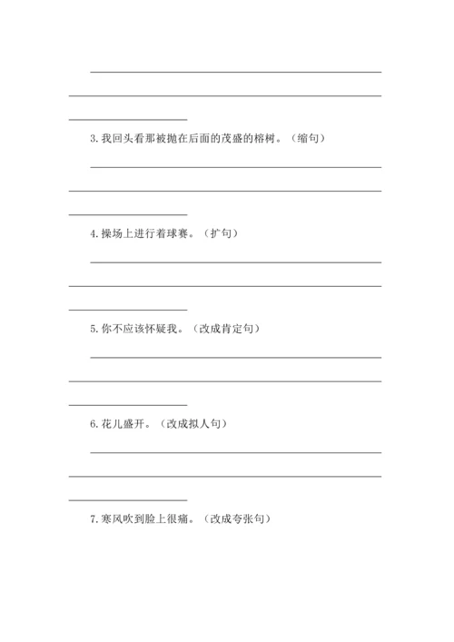 部编版五年级上册语文句子专项训练.docx