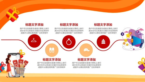 黄色扁平风电商购物双十二活动方案PPT模板