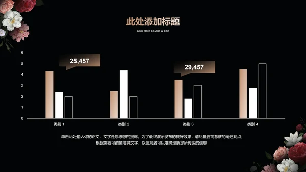 深色繁花小清新线下沙龙分享会通用PPT演示模板