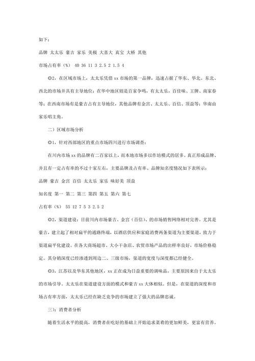 行业市场调查报告