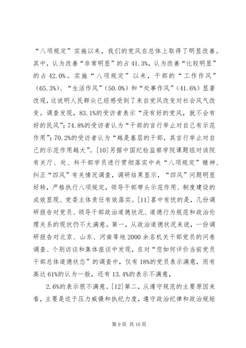 党员领导干部政治道德建设思考.docx