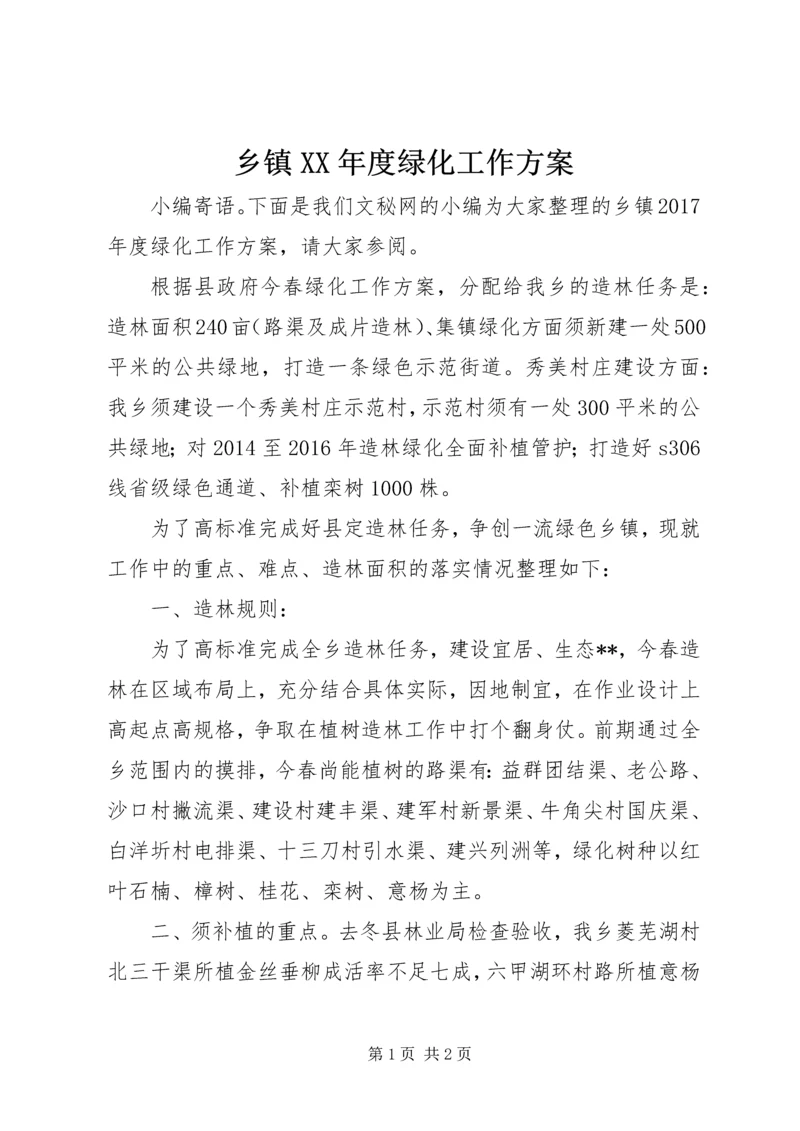 乡镇某年度绿化工作方案.docx