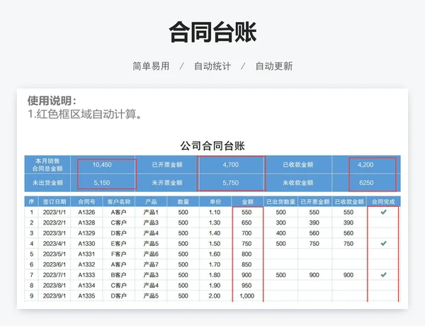 合同台账