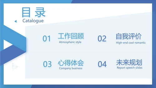 蓝色奔跑励志个人述职报告动态PPT