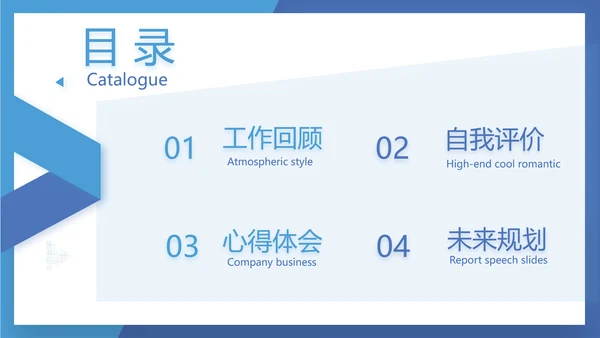 蓝色奔跑励志个人述职报告动态PPT