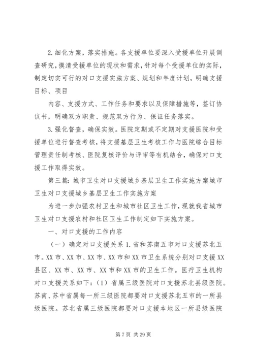 二0一一年对口支援下级医院和卫生支农工作实施方案].docx