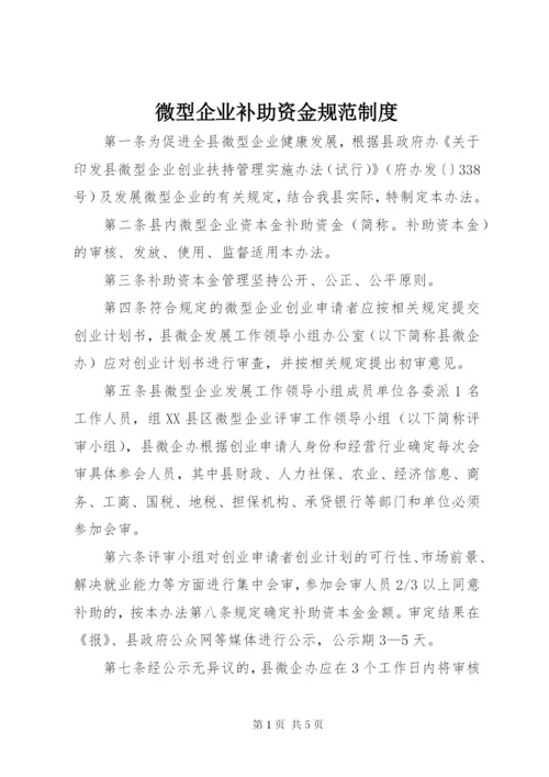 微型企业补助资金规范制度.docx