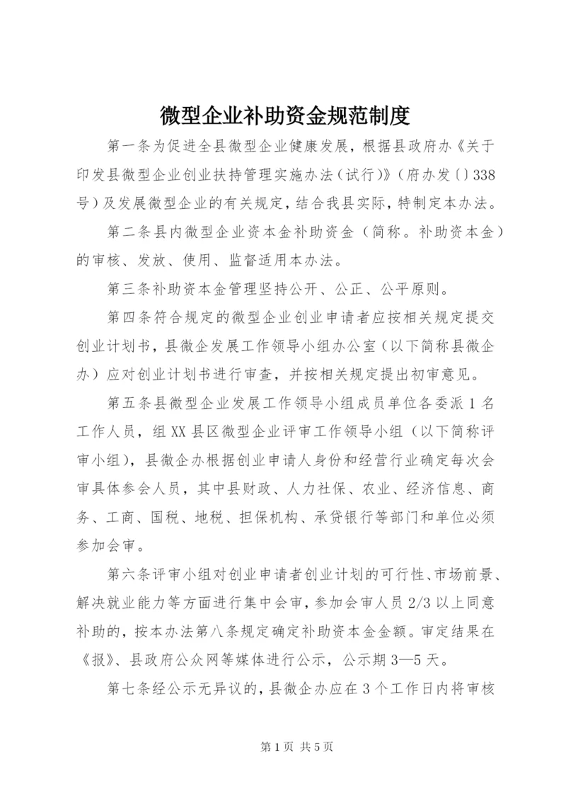 微型企业补助资金规范制度.docx