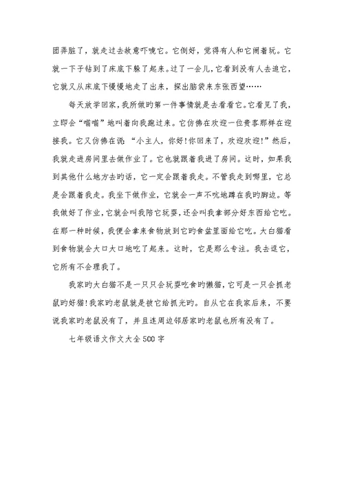 2022年七年级语文作文大全七年级语文作文大全500字
