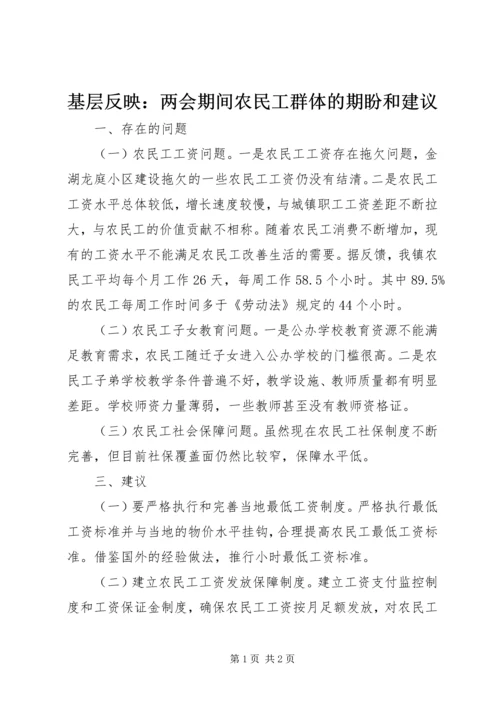 基层反映：两会期间农民工群体的期盼和建议.docx