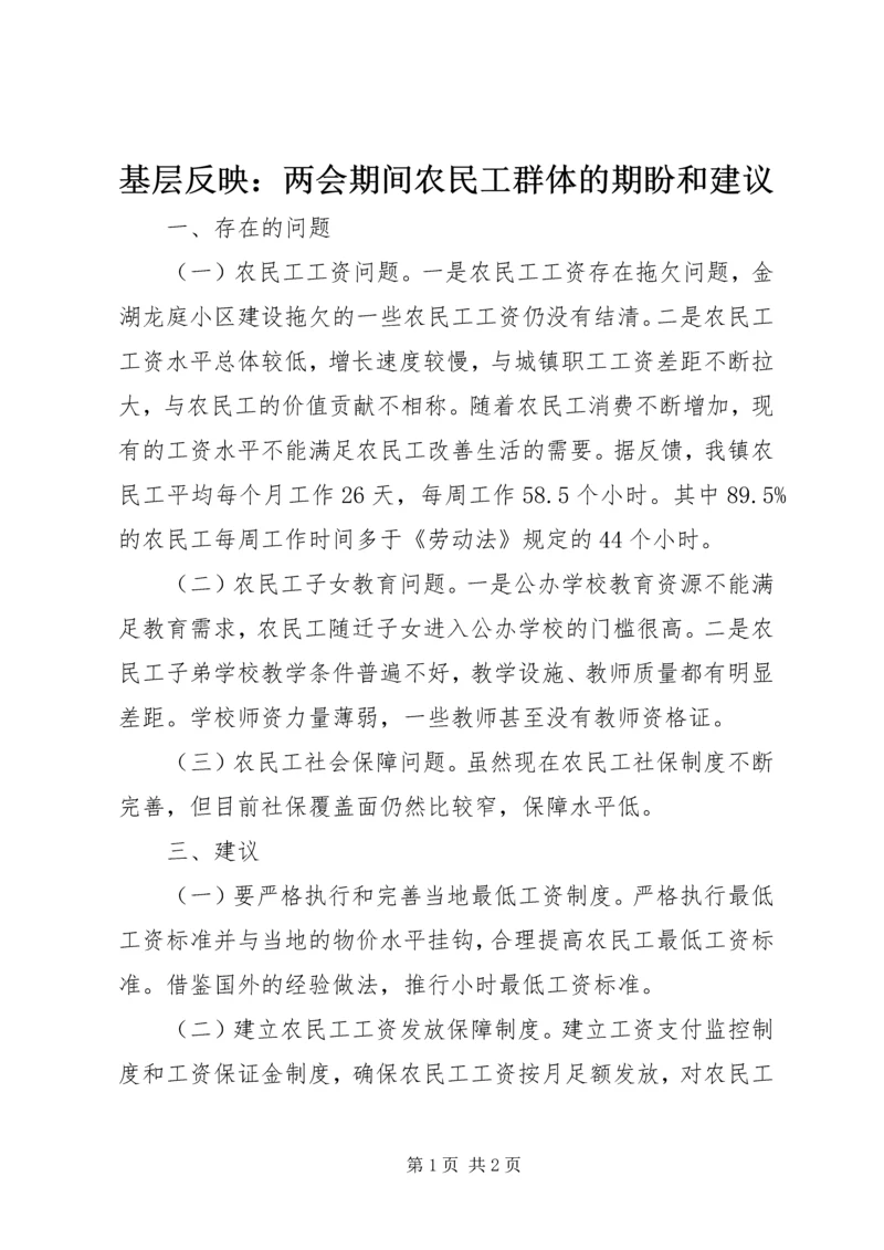 基层反映：两会期间农民工群体的期盼和建议.docx