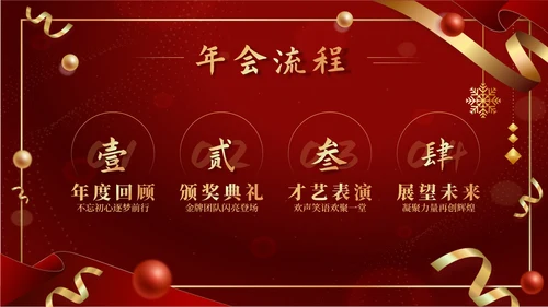 红色商务风2025年会PPT模板