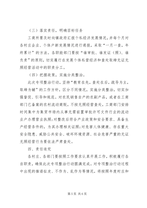 镇政办无证无照经营整治方案.docx