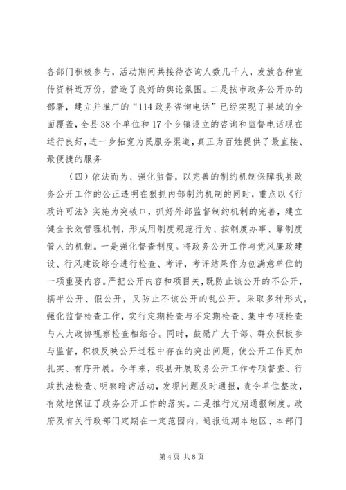 县政府办公室政务公开工作情况汇报.docx