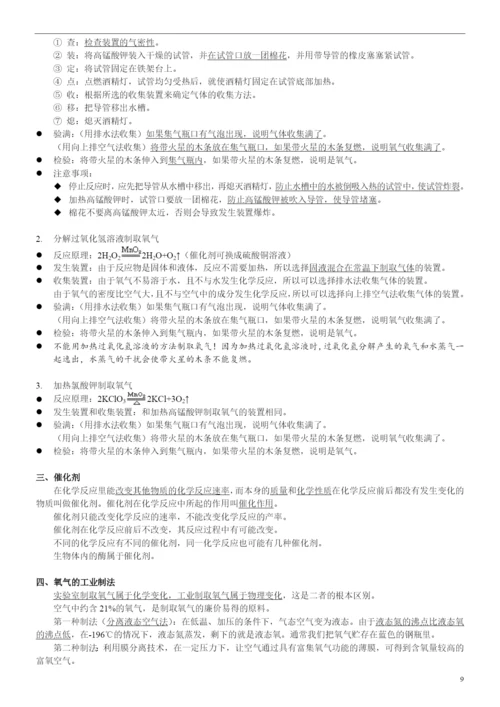 人教版九年级化学知识点总结大全.docx