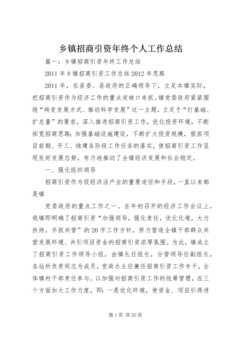 乡镇招商引资年终个人工作总结.docx