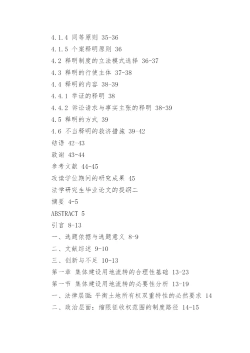 法学研究生毕业论文的提纲.docx