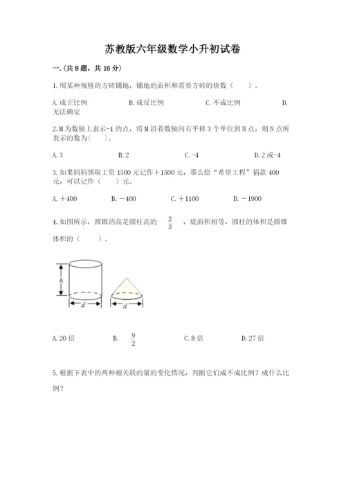 苏教版六年级数学小升初试卷精品【模拟题】.docx