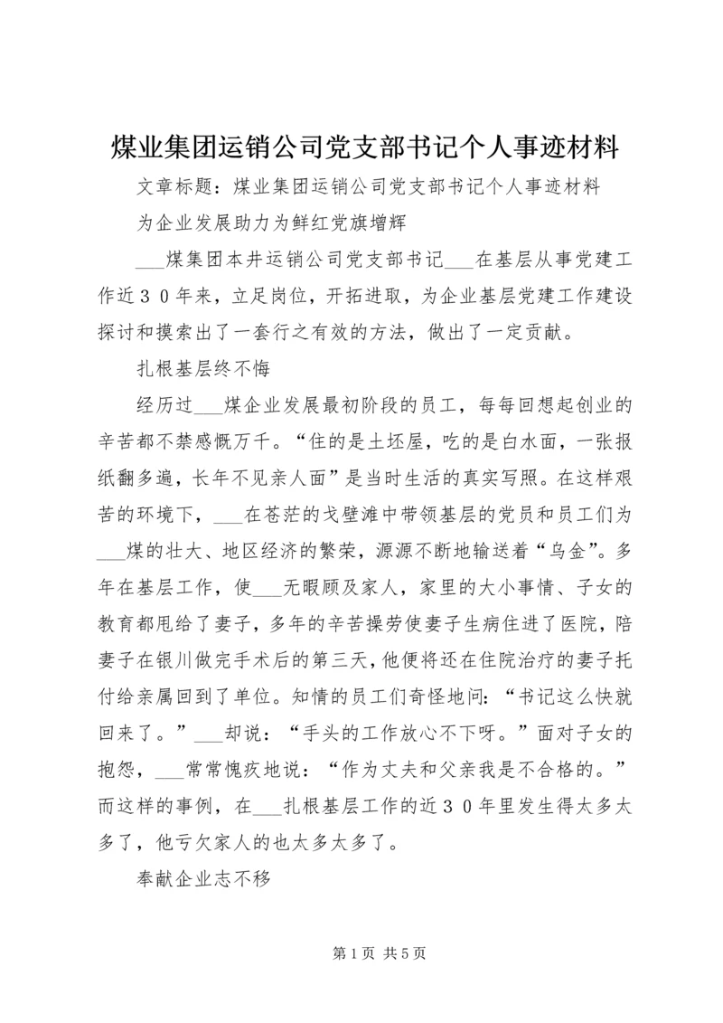 煤业集团运销公司党支部书记个人事迹材料.docx