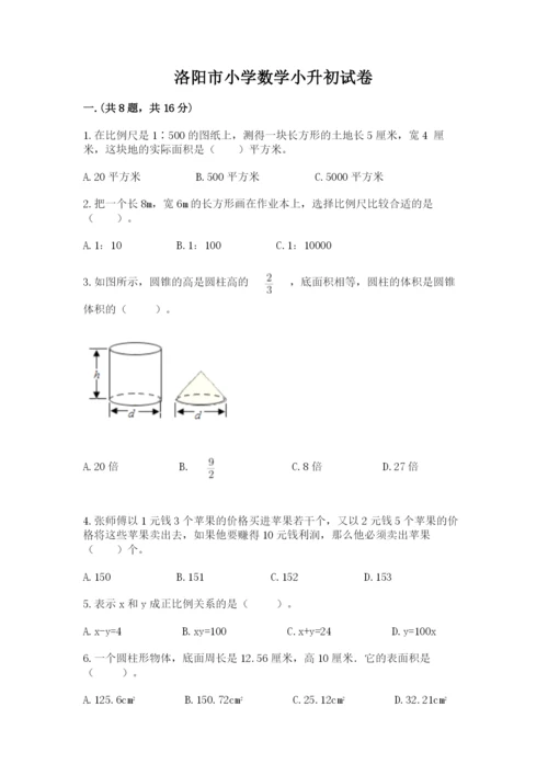 洛阳市小学数学小升初试卷及参考答案（基础题）.docx