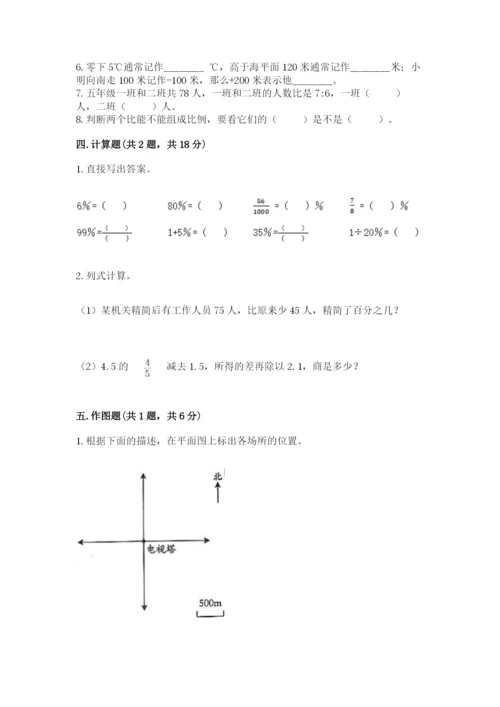 人教版六年级下册数学期末测试卷及参考答案（夺分金卷）.docx