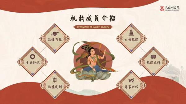 国风古韵敦煌文化艺术PPT模版