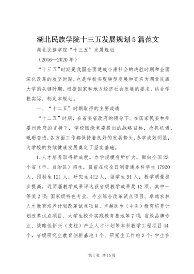 湖北民族学院十三五发展规划5篇范文 (3).docx