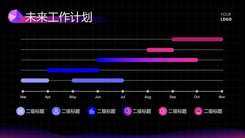 紫色创意炫酷科技风总结汇报PPT模板