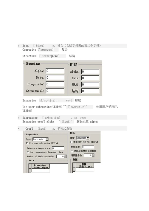 5abaqus里的单词翻译包括音标方便记忆