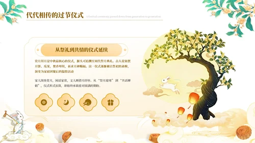 黄色中国风月满中秋教育宣传PPT模板