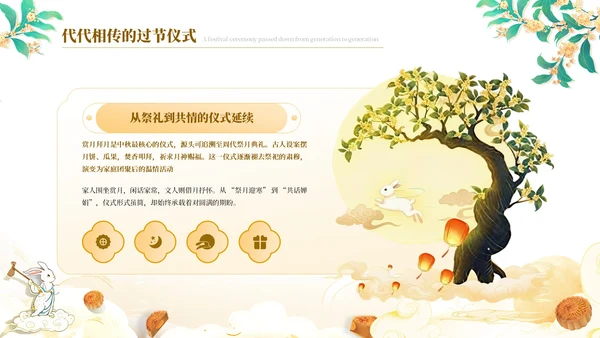 黄色中国风月满中秋教育宣传PPT模板