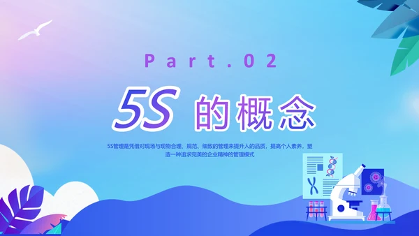 蓝色渐变简约风实验室5s管理培训ppt