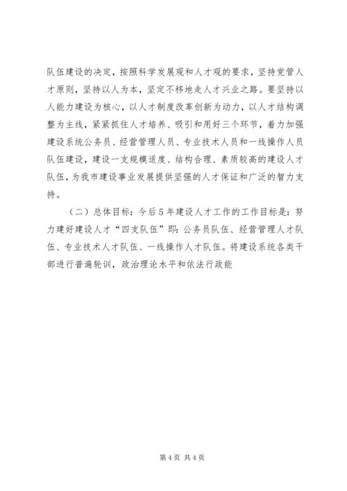 市规划建设局十一五人才工作规划 (3).docx