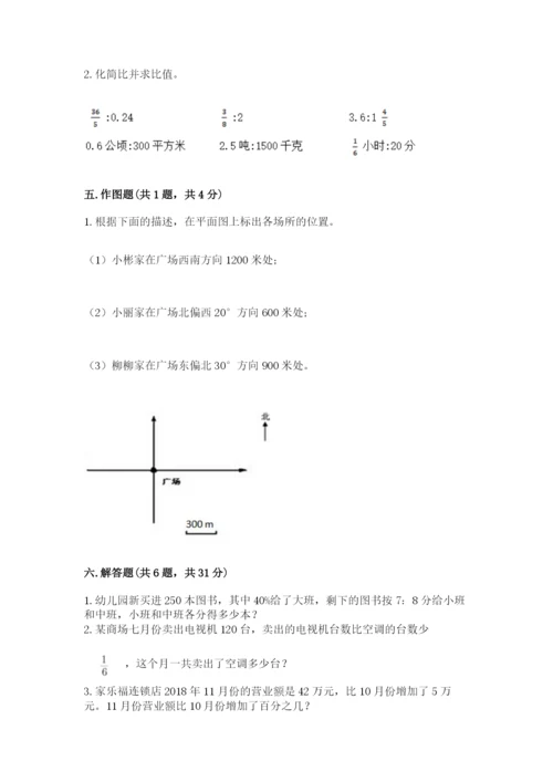 六年级上册数学期末测试卷附答案【夺分金卷】.docx