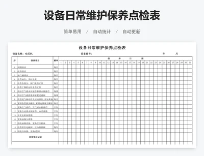 设备日常维护保养点检表