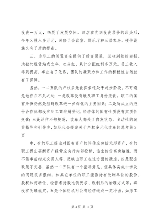 关于产权多元化改革的思考 (6).docx