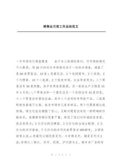 销售业月度工作总结范文.docx