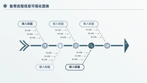 商务高级灰鱼骨图信息可视化图表PPT