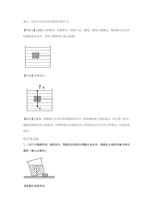 （备战2021）中考物理作图题必考10种类型学考练 专题05 力的示意图的作图题（含解析）.docx