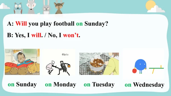 Module5Unit2 On Monday,I'll go swimming.课件(共35张PPT