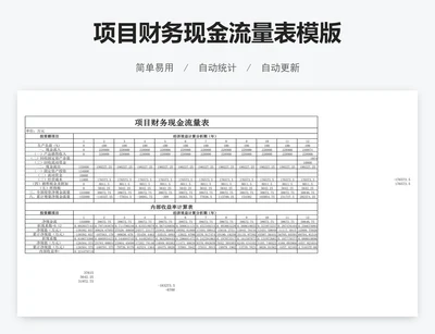项目财务现金流量表模版