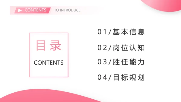 粉色时尚小姐姐面试自我介绍岗位竞聘演讲PPT