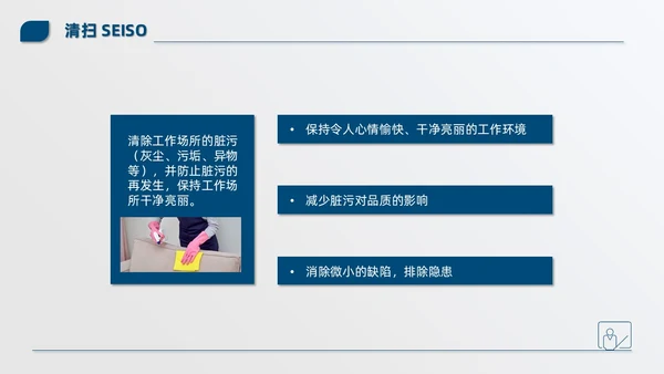 蓝色简约商务公司现场6S管理培训PPT模板