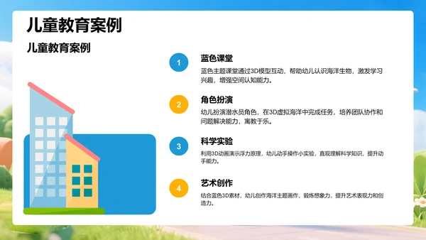 蓝色3D风学习成果PPT