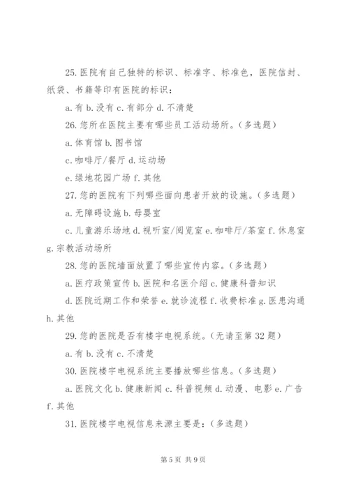 医院文化建设现状调查问卷_1.docx