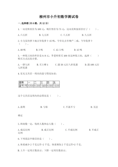 柳州市小升初数学测试卷含答案.docx