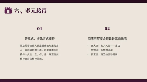 紫色商务形状酒店培训前厅服务与管理PPT课件酒店管理