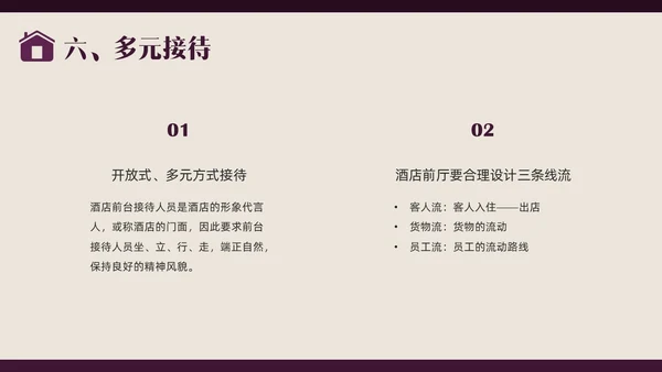 紫色商务形状酒店培训前厅服务与管理PPT课件酒店管理