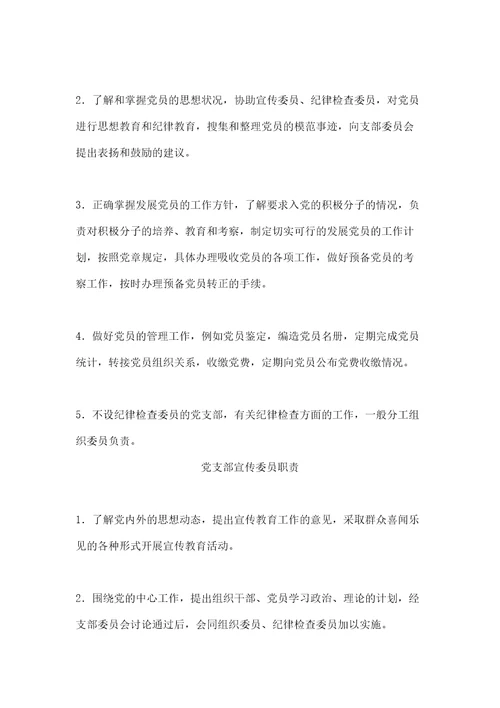 党支部书记职责